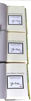 Lot of  Three George W Bush Signed First Edition "Decision Points" Hard Bound Books 